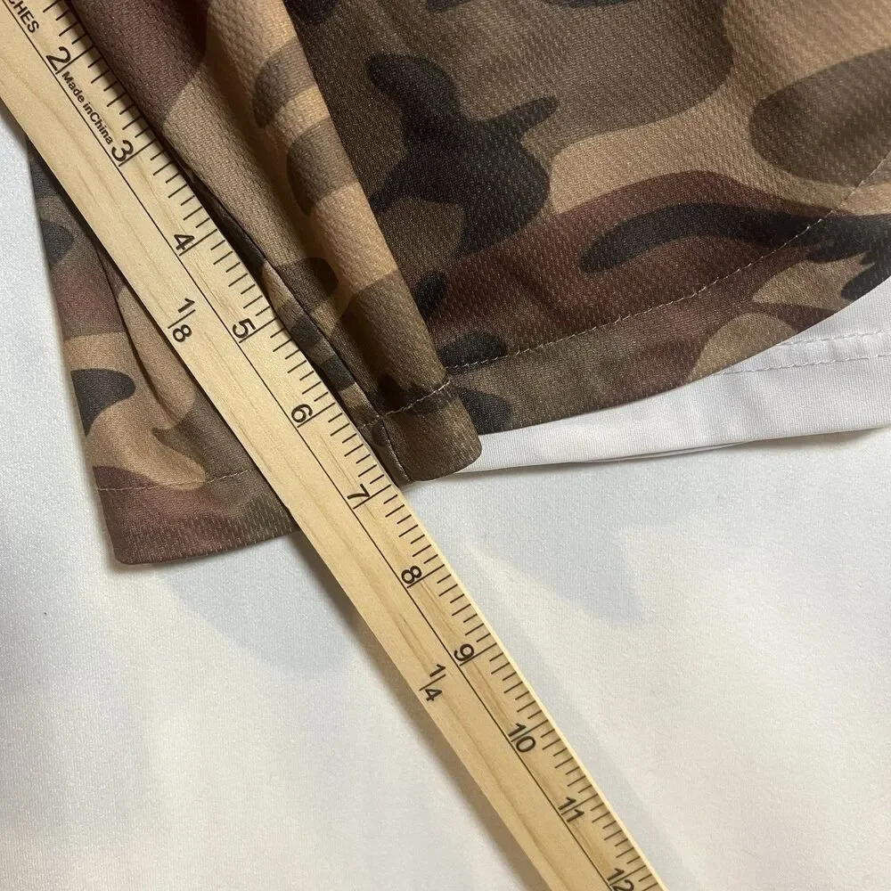 Men's Camo Athletic Shorts Elastic Waist 3-Pockets 6